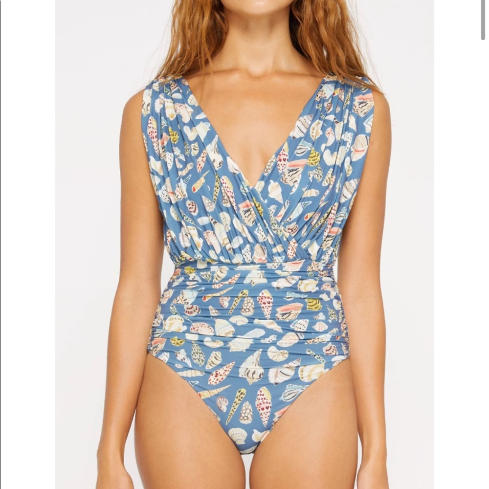 ISO Marysia Gadsen maillot, marine shell print, L or  XL